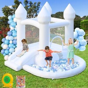 White Inflatable Castle Bounce House